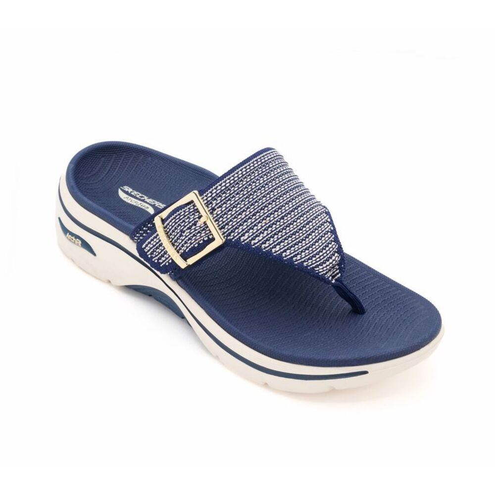 Skechers Women's Sz 8 GO WALK Arch Fit . Hooded Thong Sandals Blue